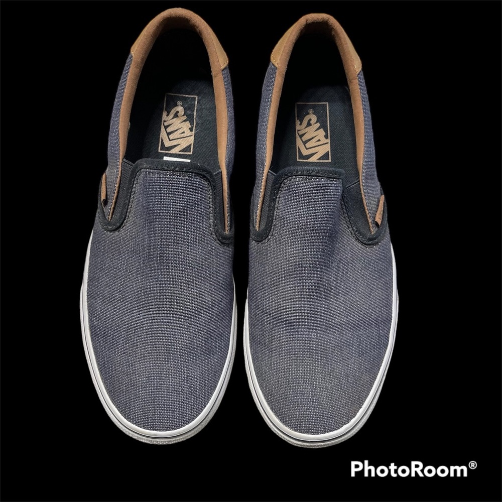 NWOT Vans denim/leather slips on Men 8 / Women 9.5